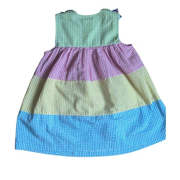 Rare Editions 24M Girls Seersucker Gingham Tiered Dress - Picture 4 of 4